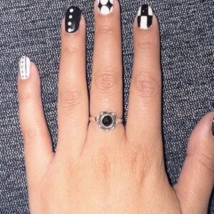 Sterling Silver Ring with Black Onyx Stone